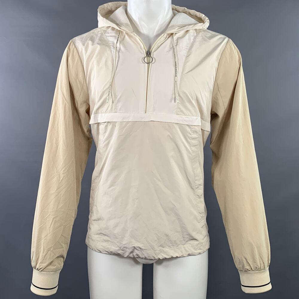 SCOTCH AND SODA Size L Cream Tan Color Block Polyester Blend Hooded Jacket